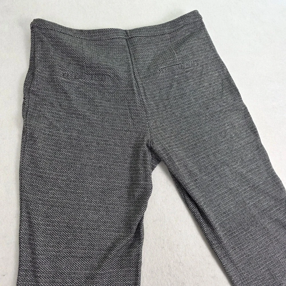 Lyssé Women XL‎ Trousers Black White Excellent Herringbone Pull-On Slim Stretch